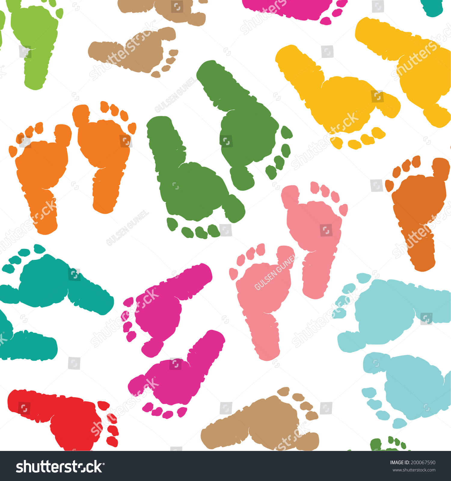 Kids Footprints Pattern Vector Stock Vector (Royalty Free) 200067590 ...