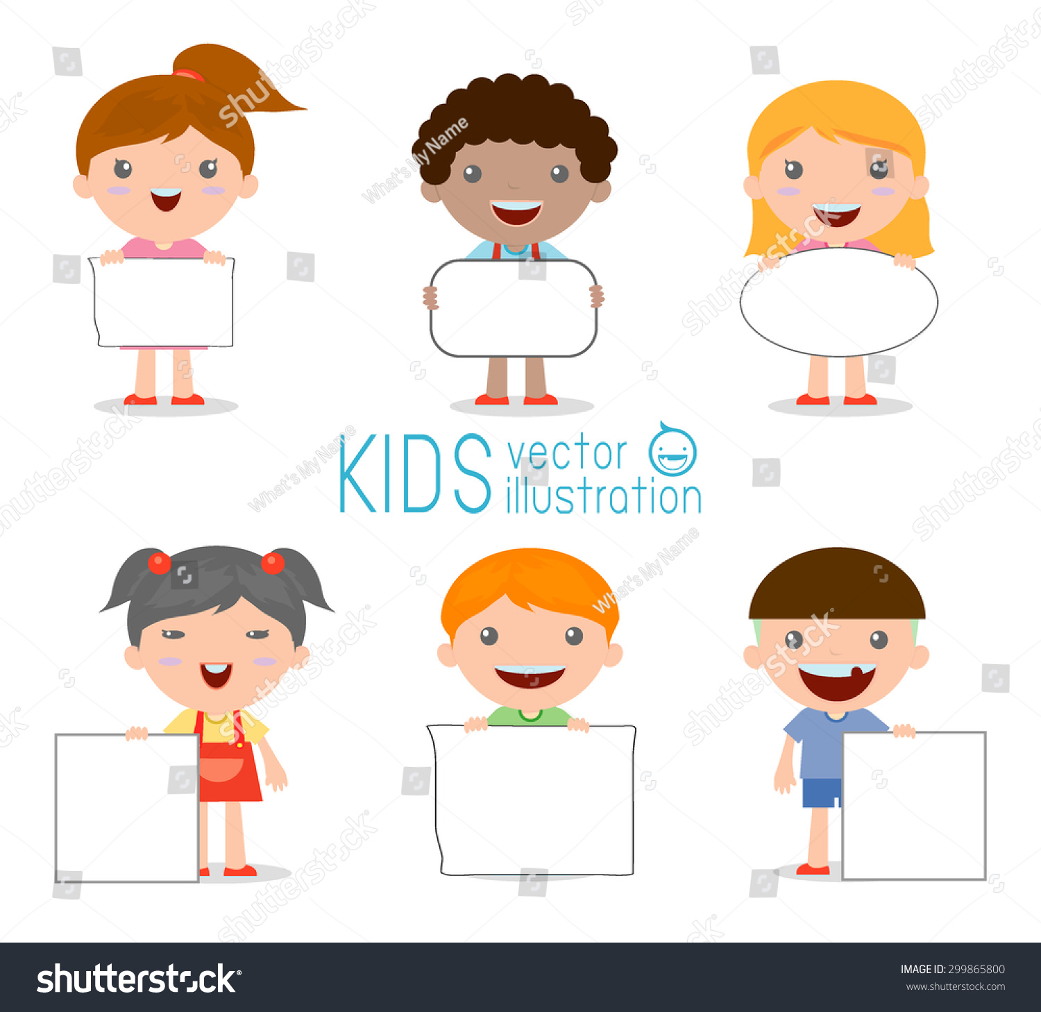 Kids Peeping Behind Placard Happy Children: เวกเตอร์สต็อก (ปลอดค่า ...