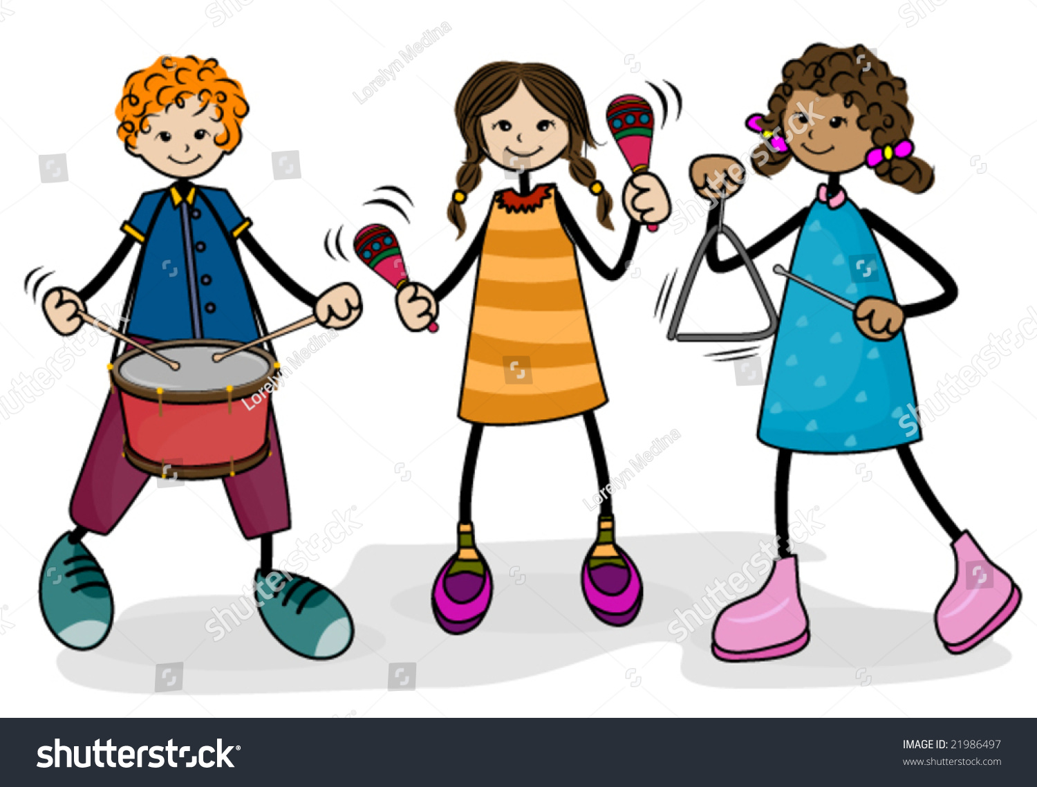 Kids Playing Music - Vector - 21986497 : Shutterstock