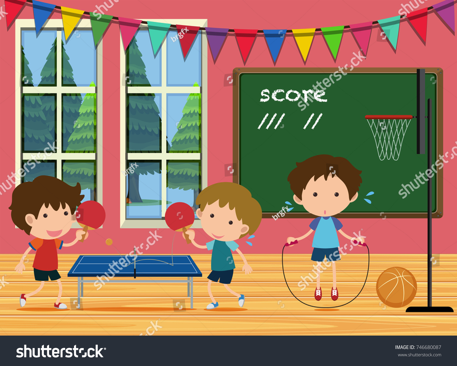 kids-playing-sports-room-illustration-stock-vector-royalty-free