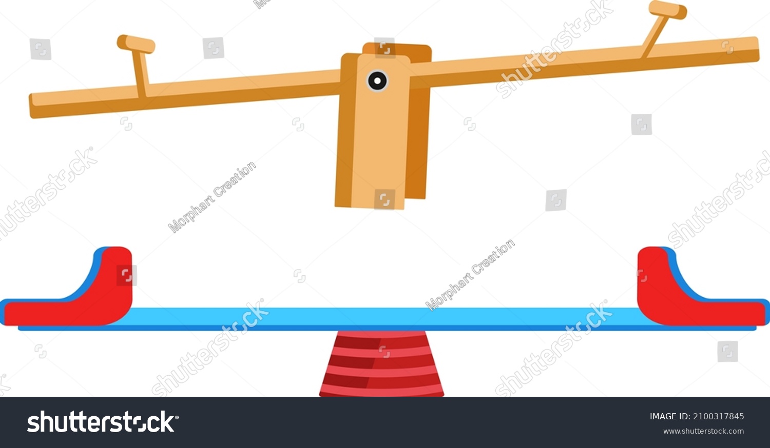 Kids See Saw Illustration Vector On Stock Vector (Royalty Free) 2100317845