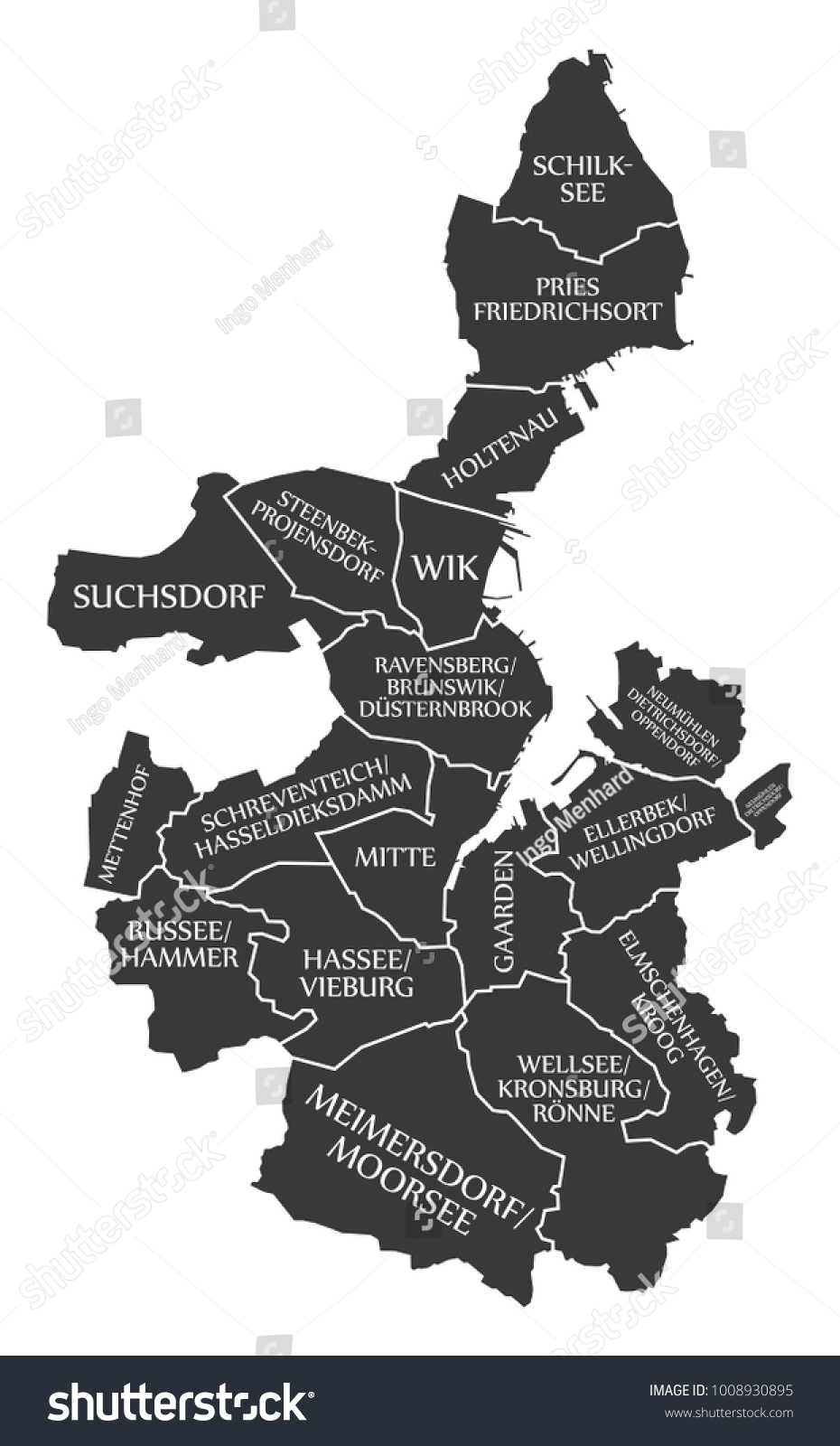 SVG of Kiel city map Germany DE labelled black illustration svg