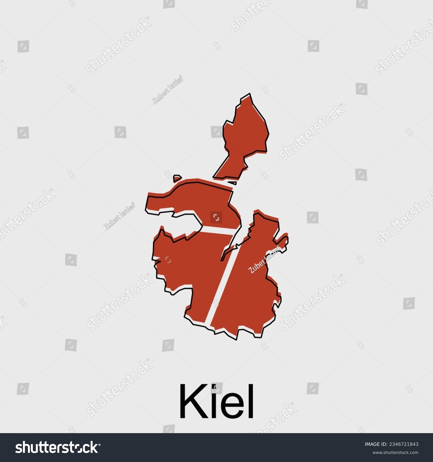 SVG of Kiel City Map illustration. Simplified map of Germany Country vector design template svg