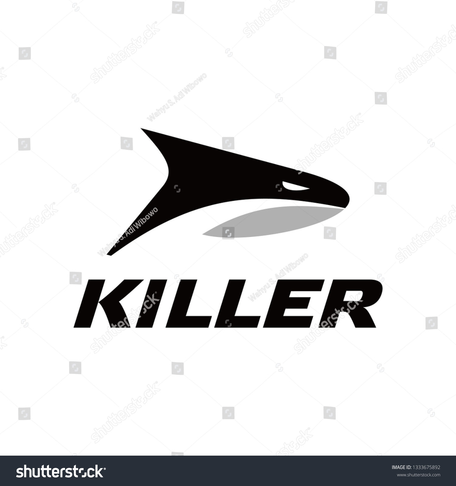 Killer Whale Logo Template Stock Vector (Royalty Free) 1333675892
