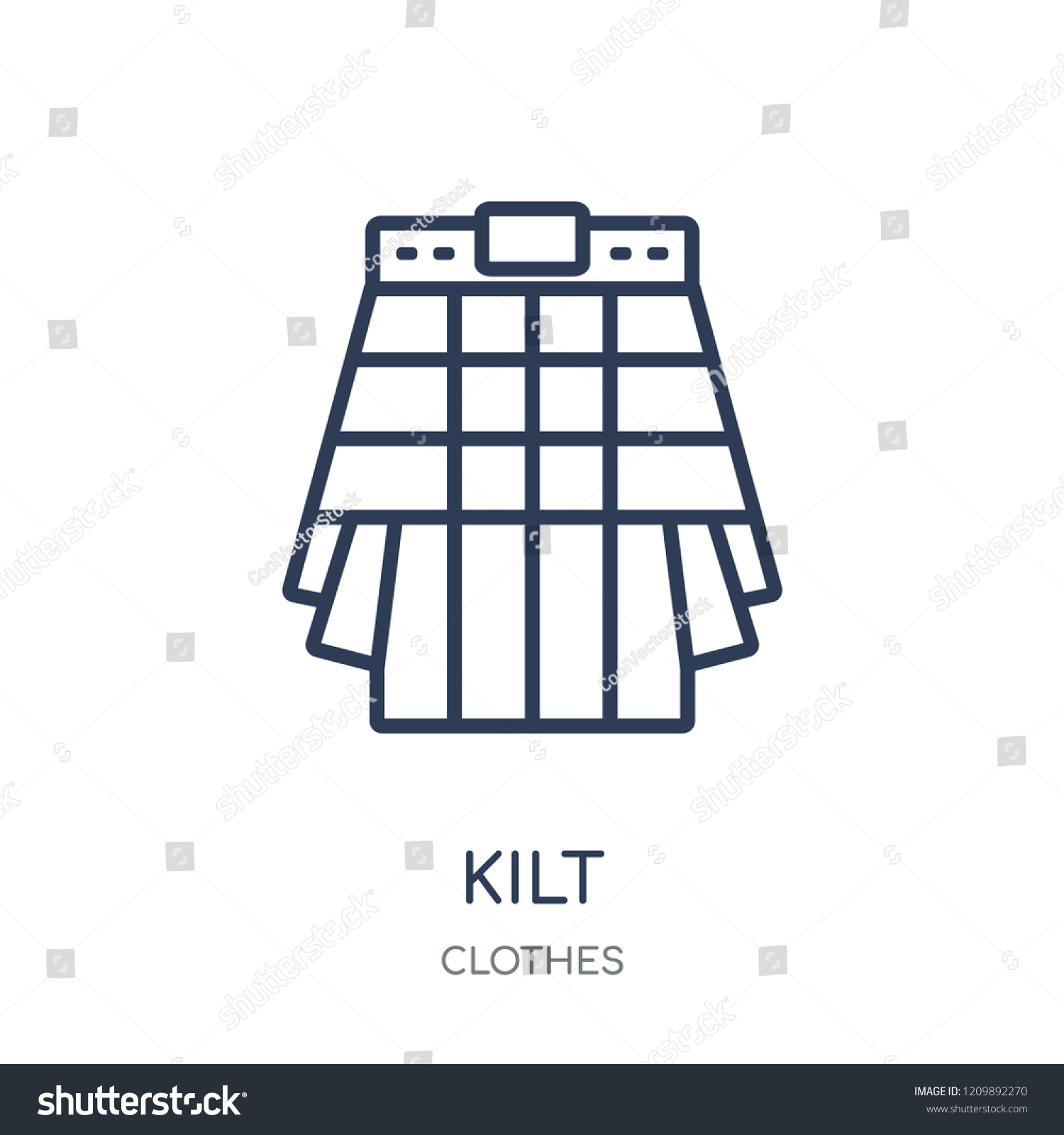 Kilt Icon Kilt Linear Symbol Design Stock Vector (Royalty Free) 1209892270