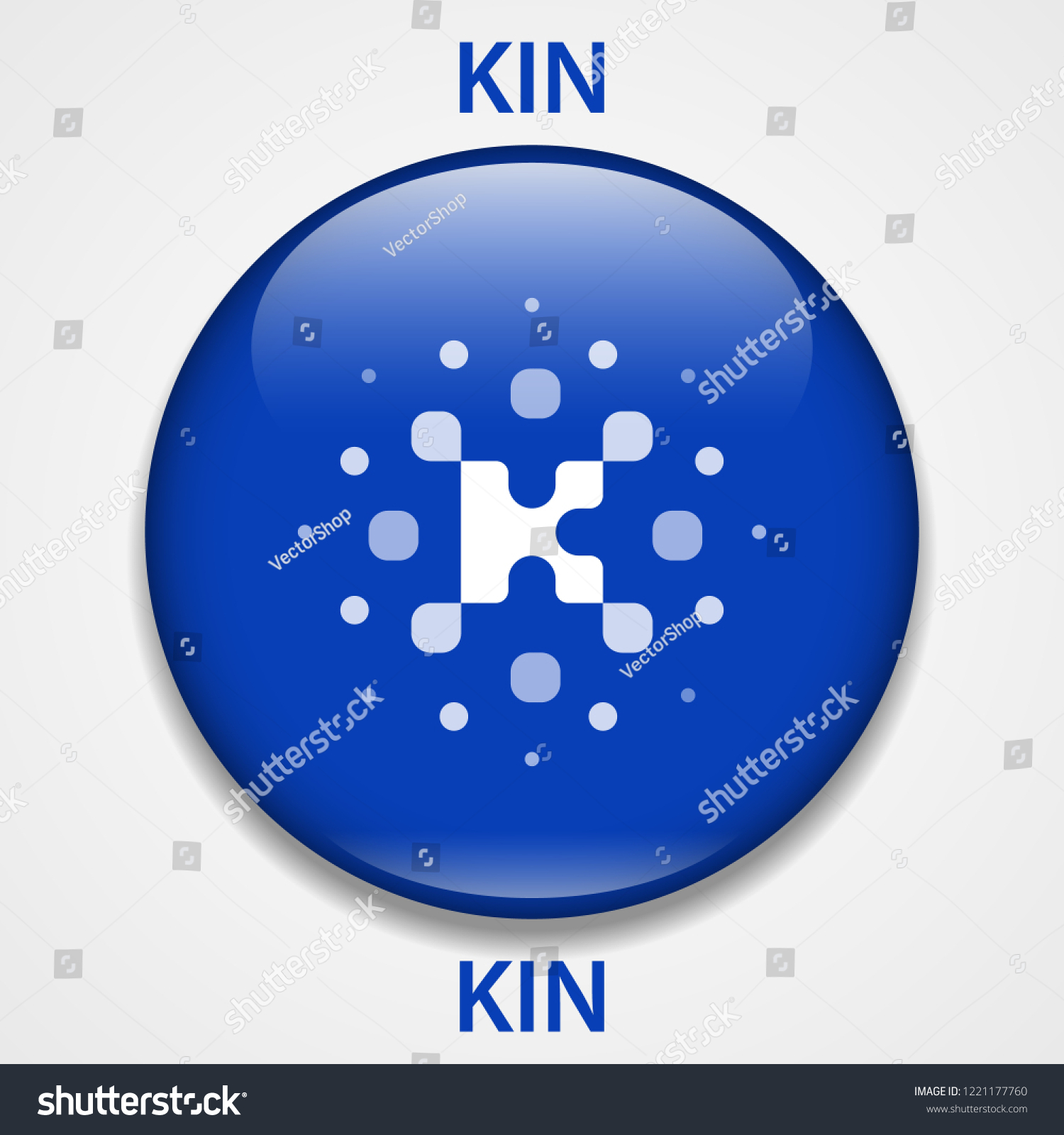 Kin Coin Cryptocurrency Blockchain Icon Virtual Stock Vector Royalty Free 1221177760