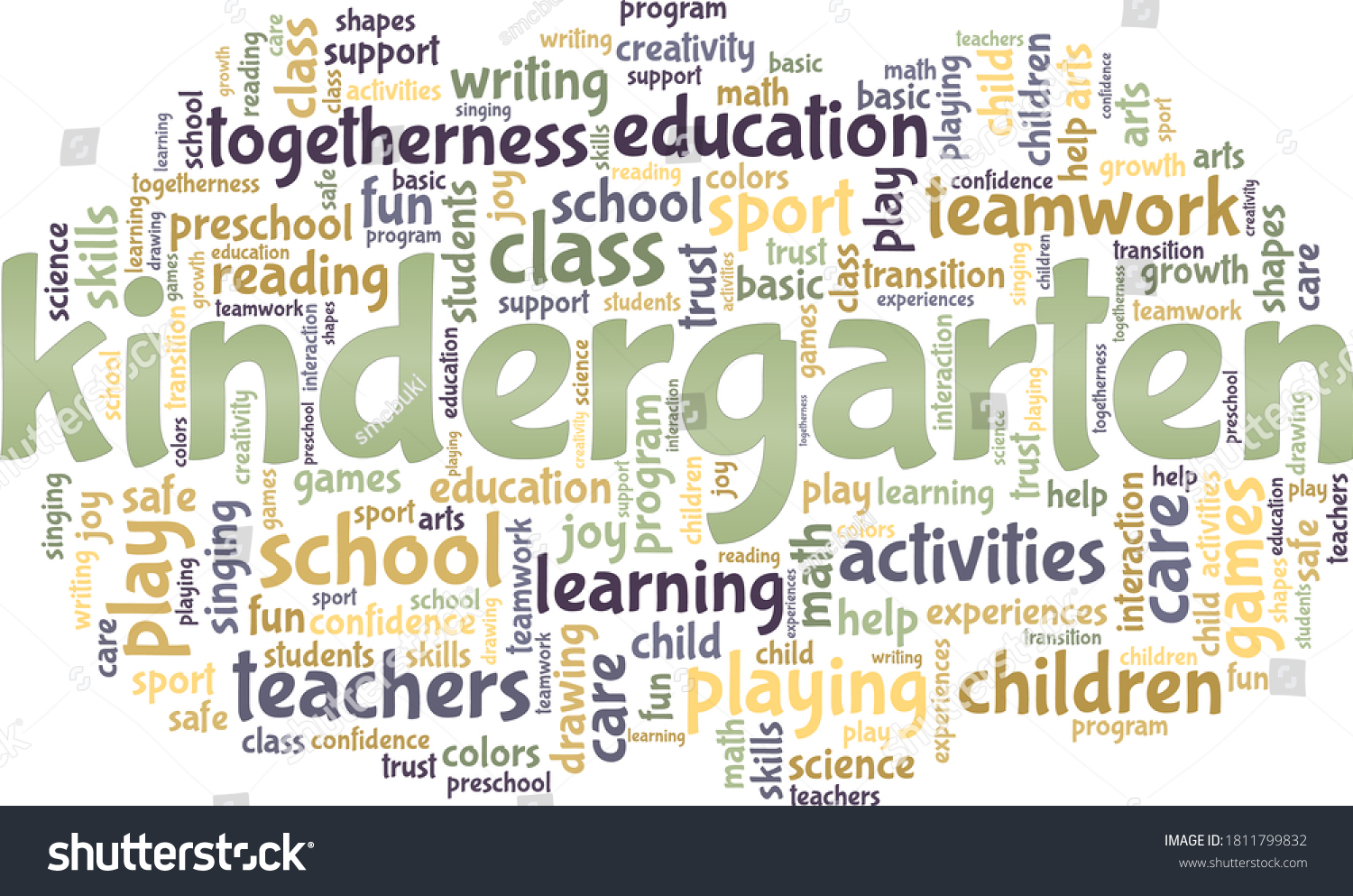 Kindergarten Vector Illustration Word Cloud Isolated Stock Vector