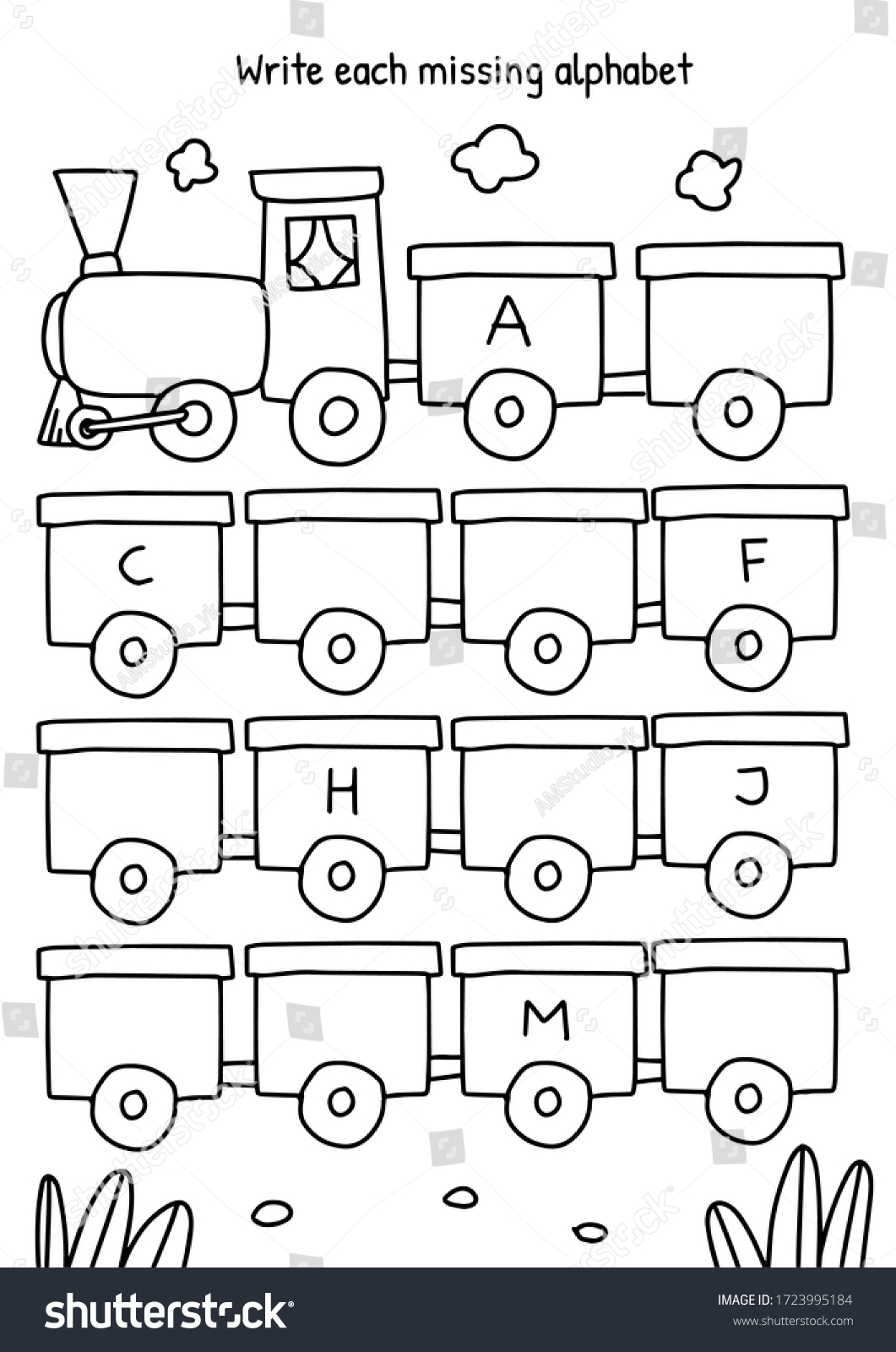 Kindergarten Worksheet Printable Activity Book Stock Vector (Royalty