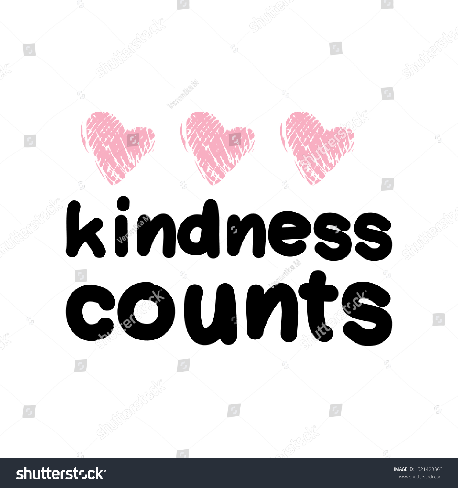 Kindness Counts Hand Lettering Illustration Your Stock Vector (Royalty ...