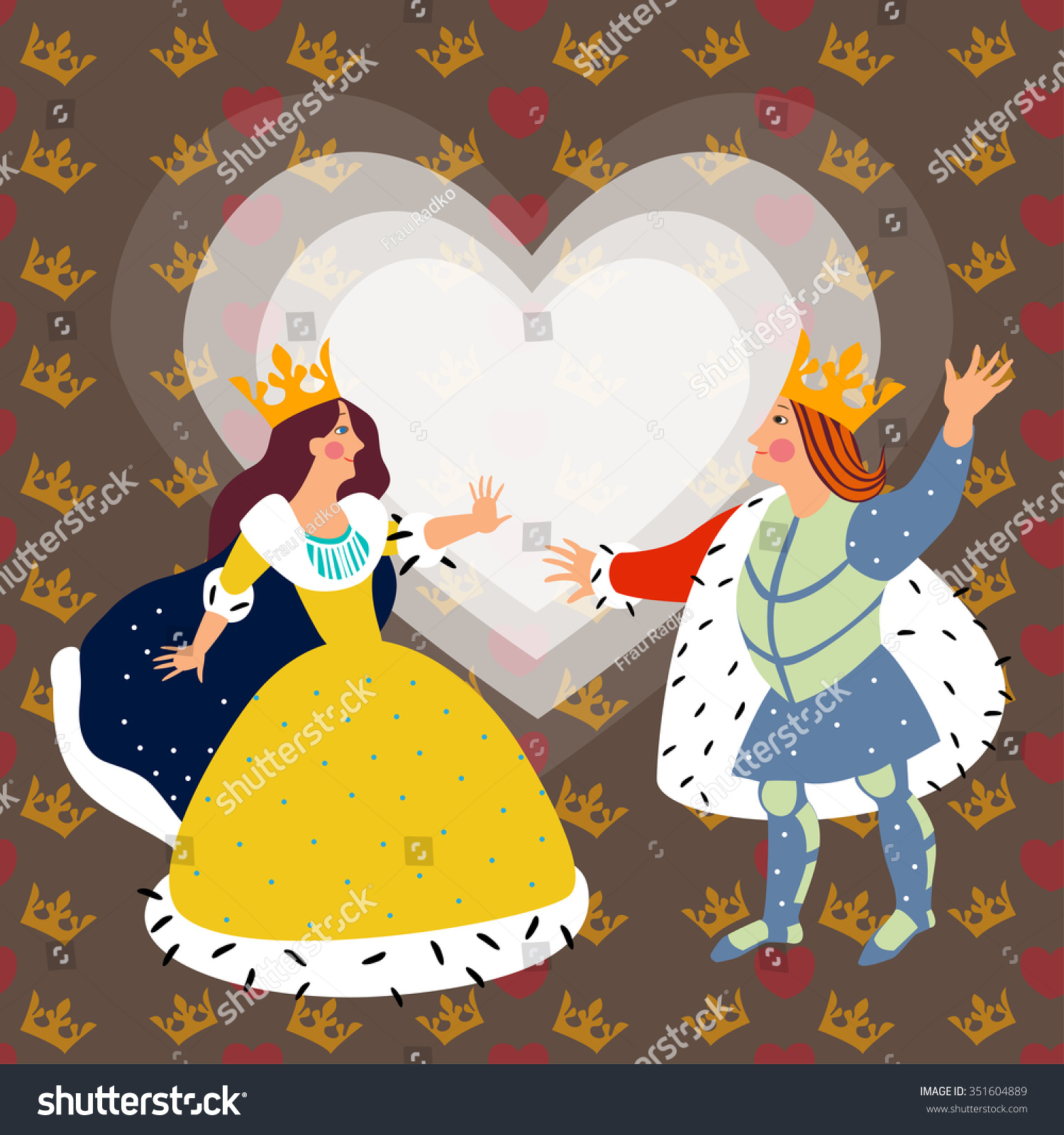 King Queen Vector Illustration Stock Vector 351604889 - Shutterstock