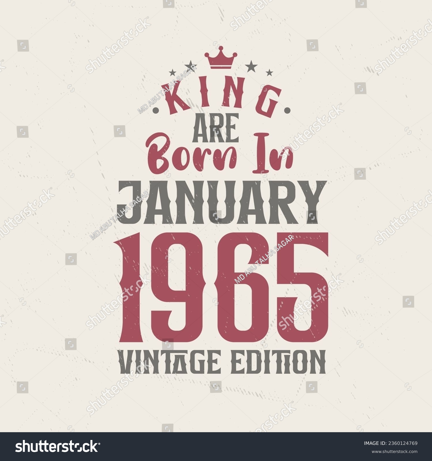 SVG of King are born in January 1965 Vintage edition. King are born in January 1965 Retro Vintage Birthday Vintage edition svg