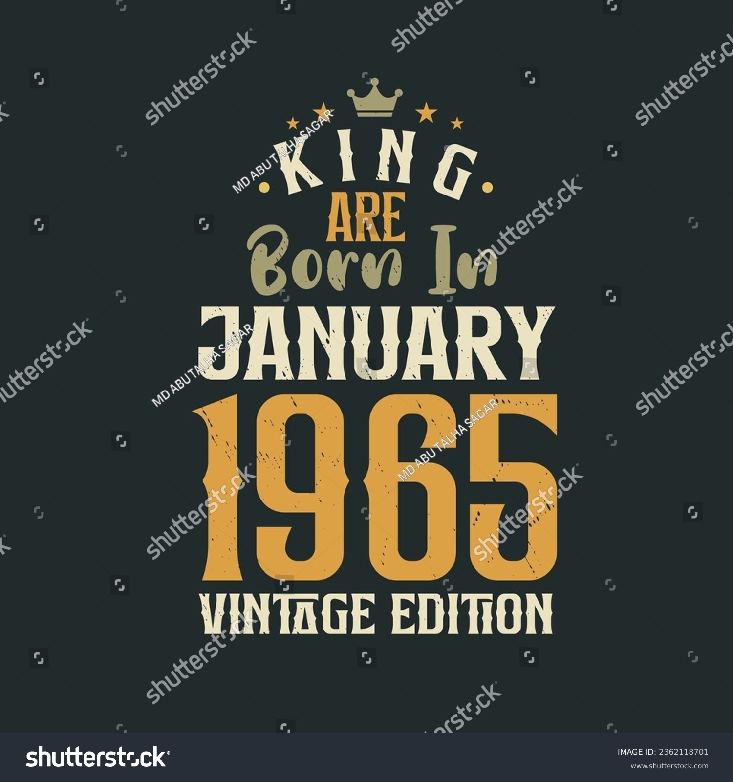 SVG of King are born in January 1965 Vintage edition. King are born in January 1965 Retro Vintage Birthday Vintage edition svg