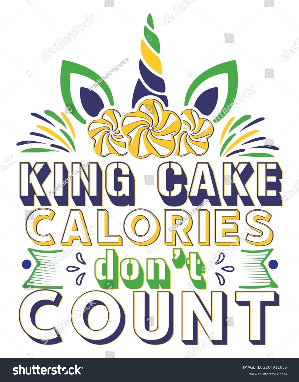 SVG of King cake calories don't count Mardi Gras SVG Design, SVG bundle, Mardi Gras new, free pic, Mardi Gras t-shirt, ready to print, cut file,  T-shirt design bundle, new SVG design,  svg