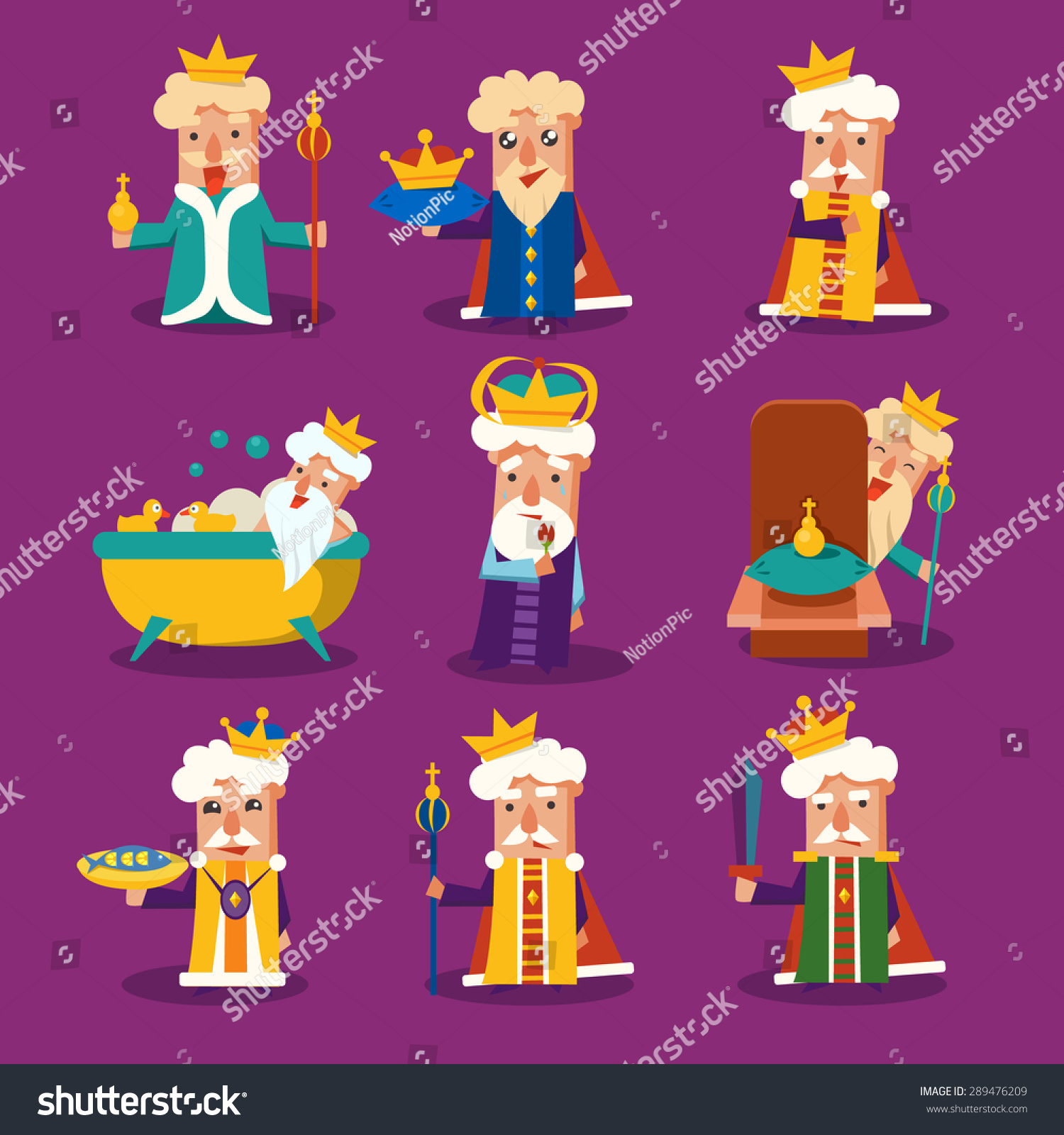 King Cartoon Emotion Vector Illustration Set Vector Có Sẵn Miễn Phí Bản Quyền 289476209 9515