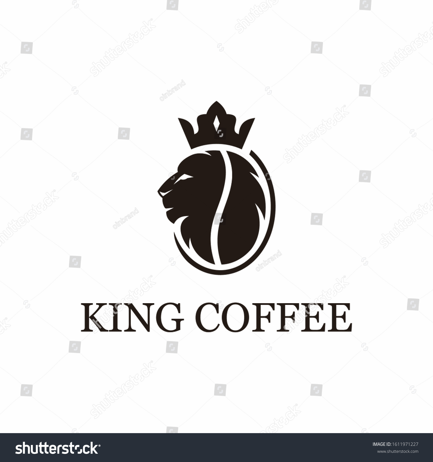 King Coffee Logo Design Vector Eps10 Stock Vector (Royalty Free