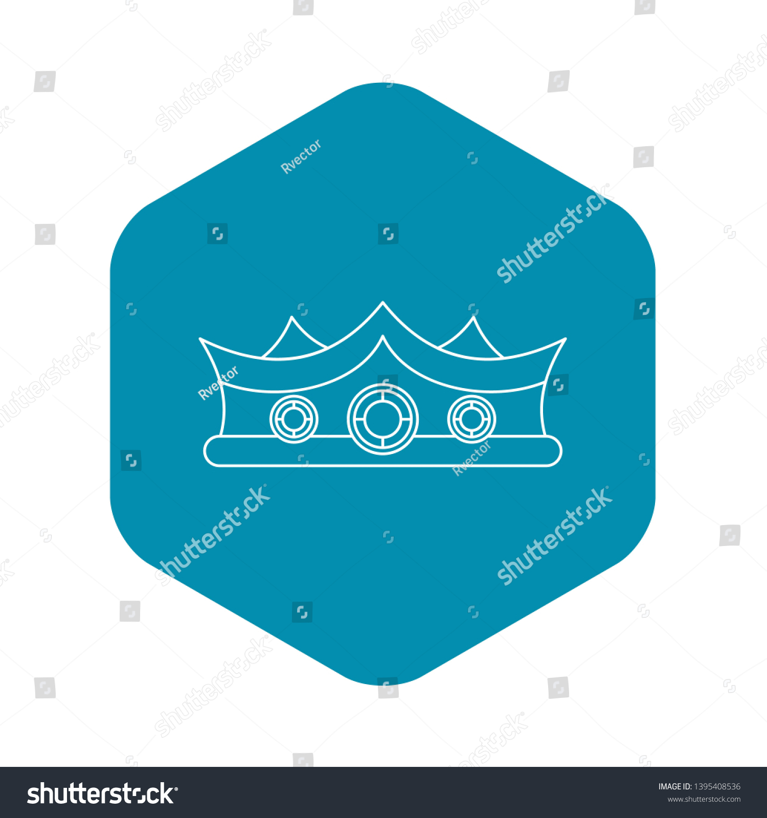 King Crown Icon Outline Illustration King Stock Vector Royalty Free