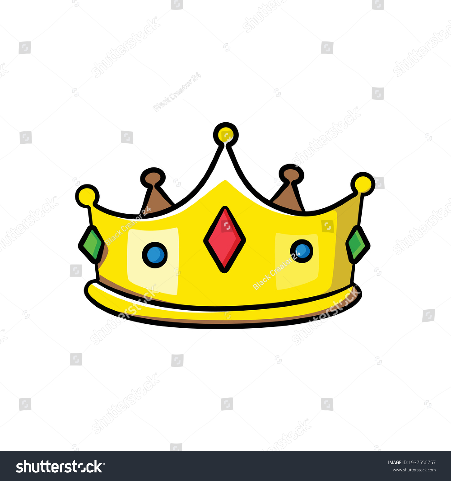 King Crown Drawing Style Isolated Vector Stock Vector (Royalty Free ...