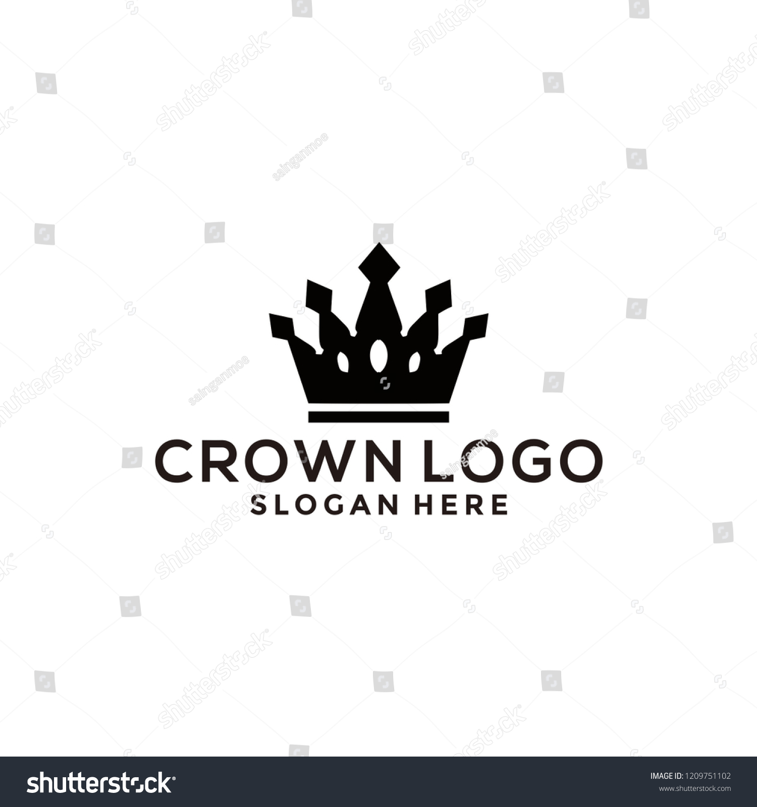 King Crown Logo Stock Vector (Royalty Free) 1209751102