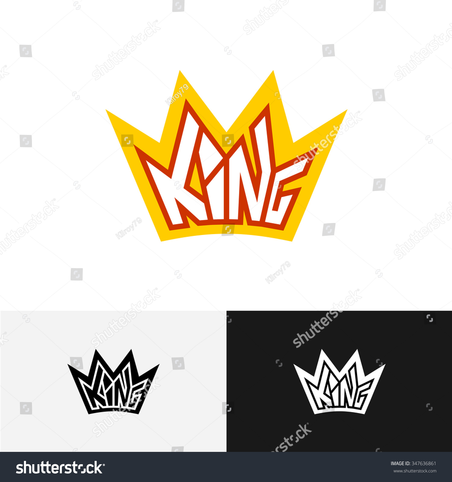 King Crown Text Logo Letters King Stock Vector 347636861 - Shutterstock