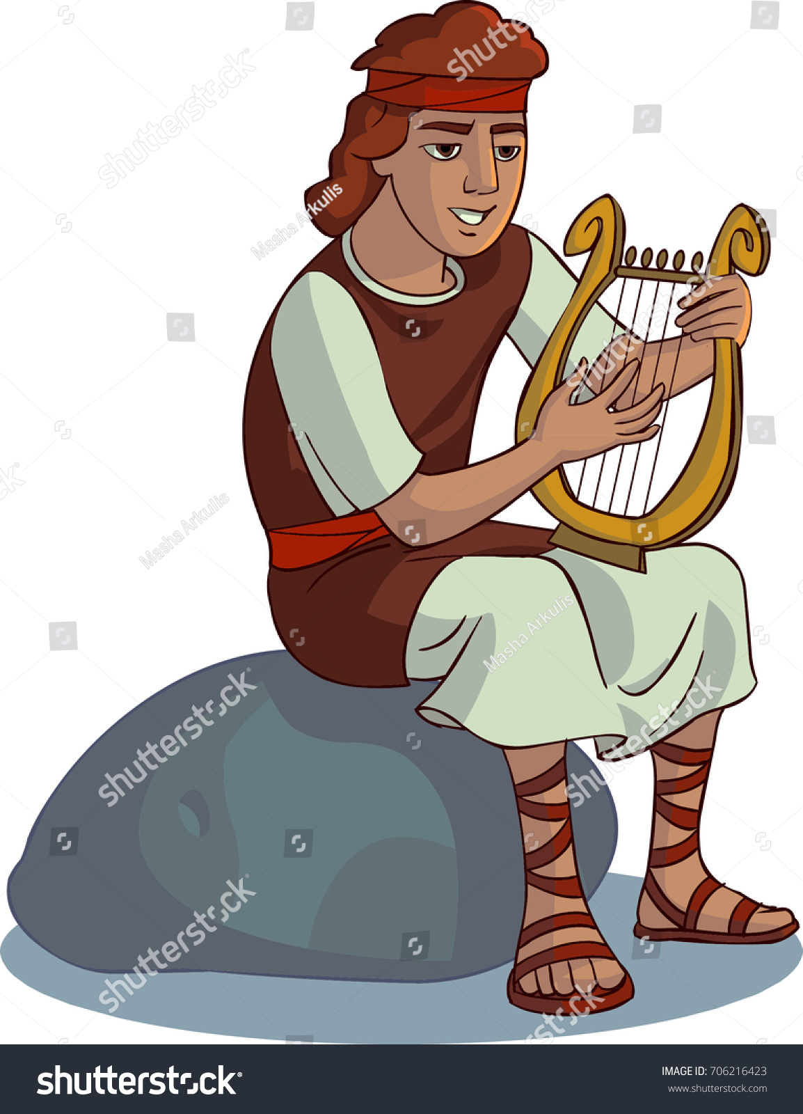 Vektor Stok King David Playing Harp Tanpa Royalti 706216423