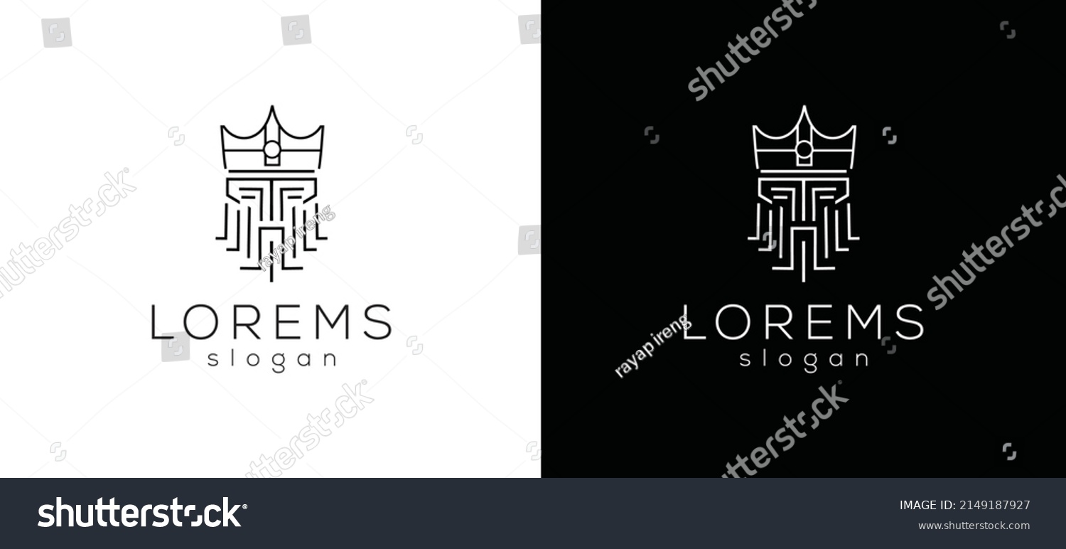 King Face Logo Line Art Royal Stock Vector (Royalty Free) 2149187927 ...