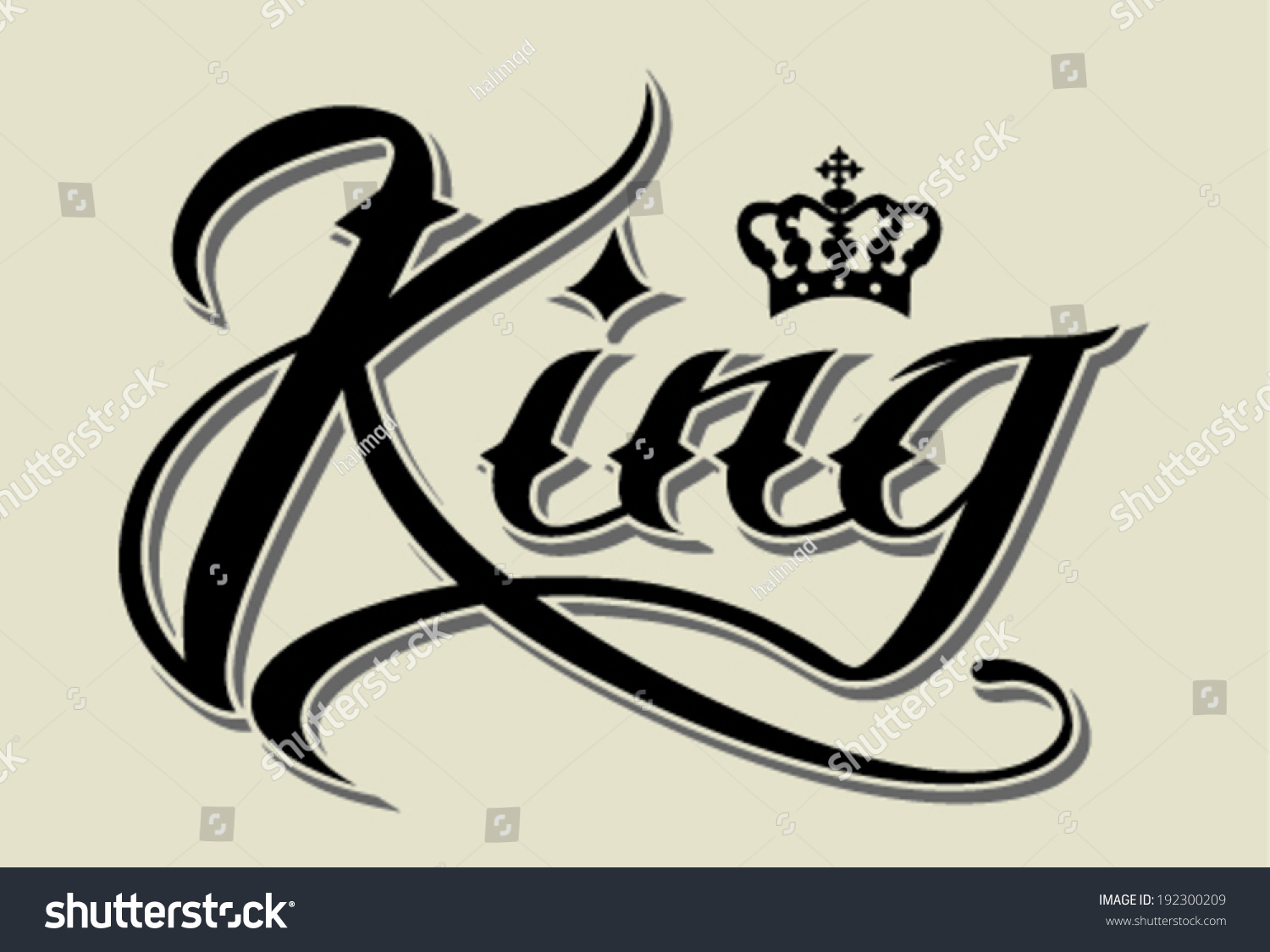 King Hand Lettering Stock Vector 192300209 - Shutterstock