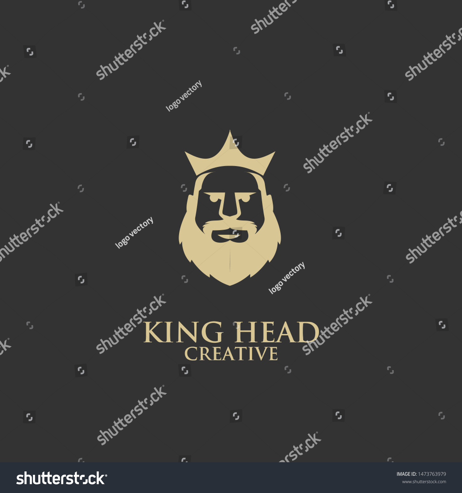 King Head Face Logo Gold Black Stock Vector (Royalty Free) 1473763979 ...