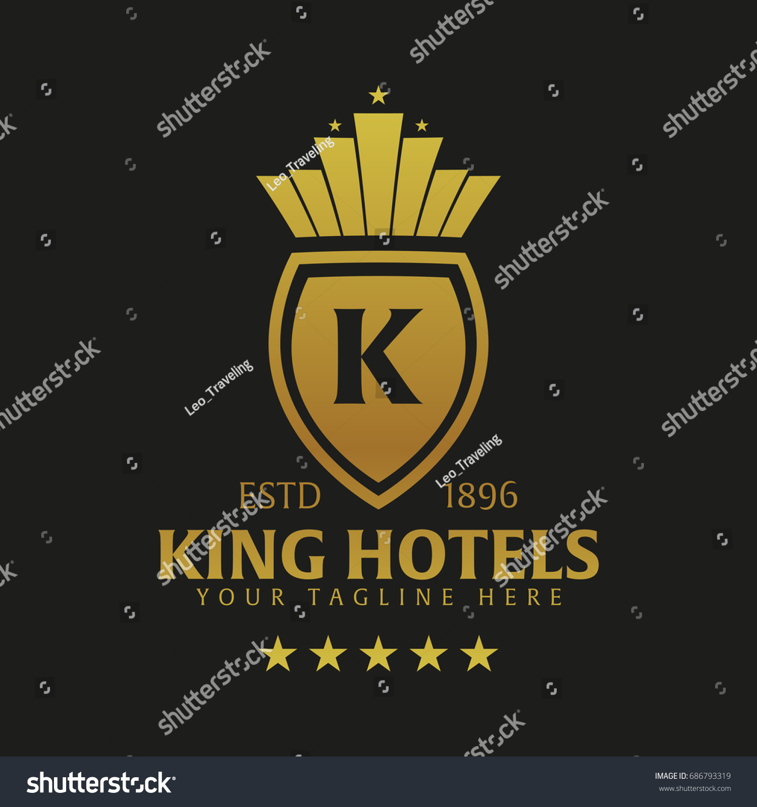 King Hotel Logo Emblem Vector Logo Stock Vector (Royalty Free ...