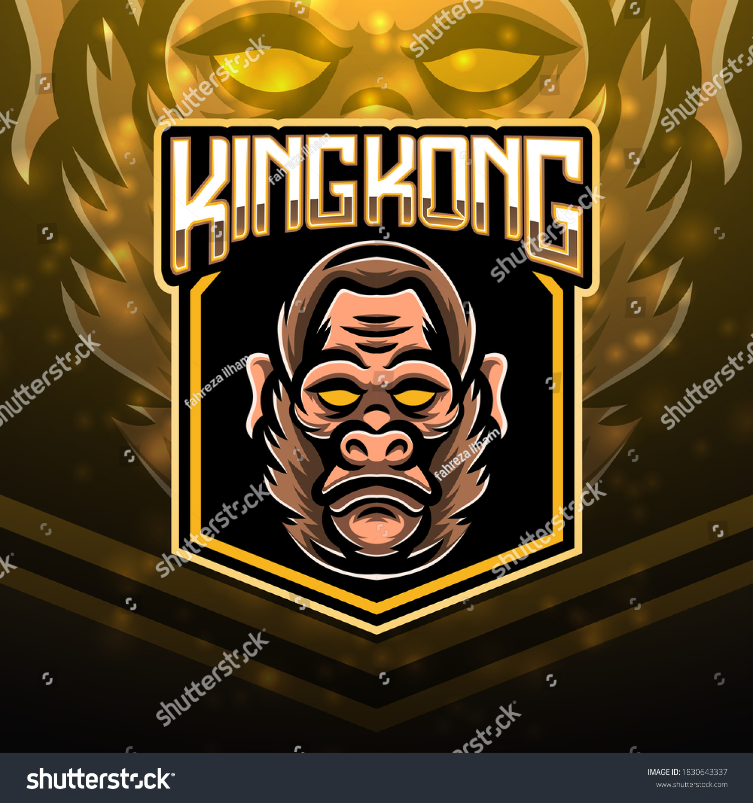 King Kong Esport Mascot Logo Design Stock Vector Royalty Free Shutterstock