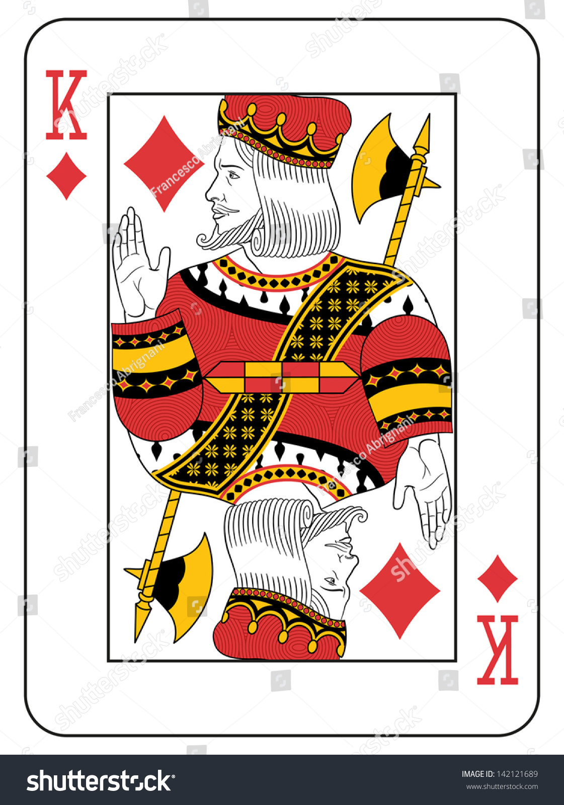 King Of Diamonds. Original Design Stock Vector Illustration 142121689 ...