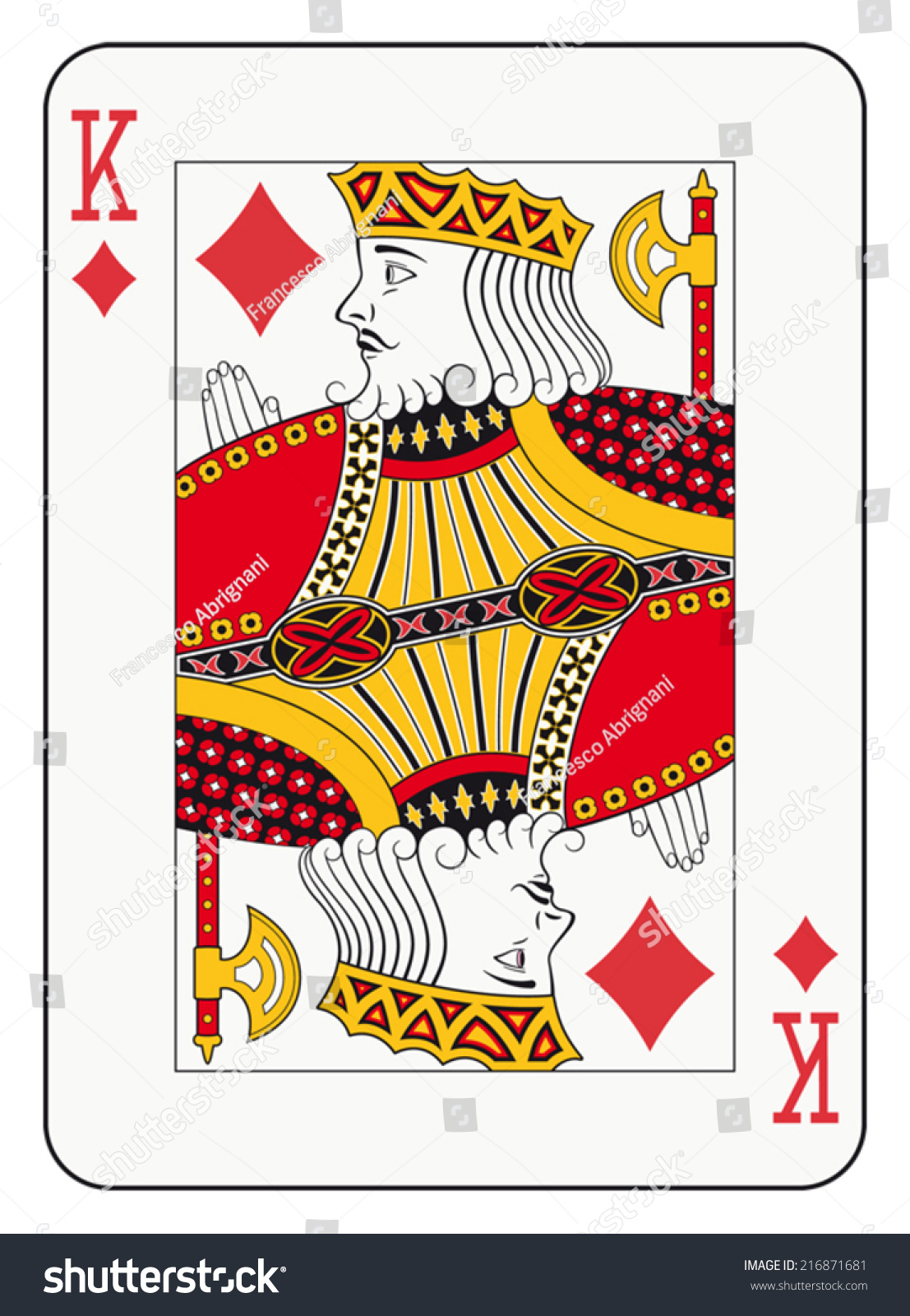 King Of Diamonds Playing Card Stock Vector Illustration 216871681 ...