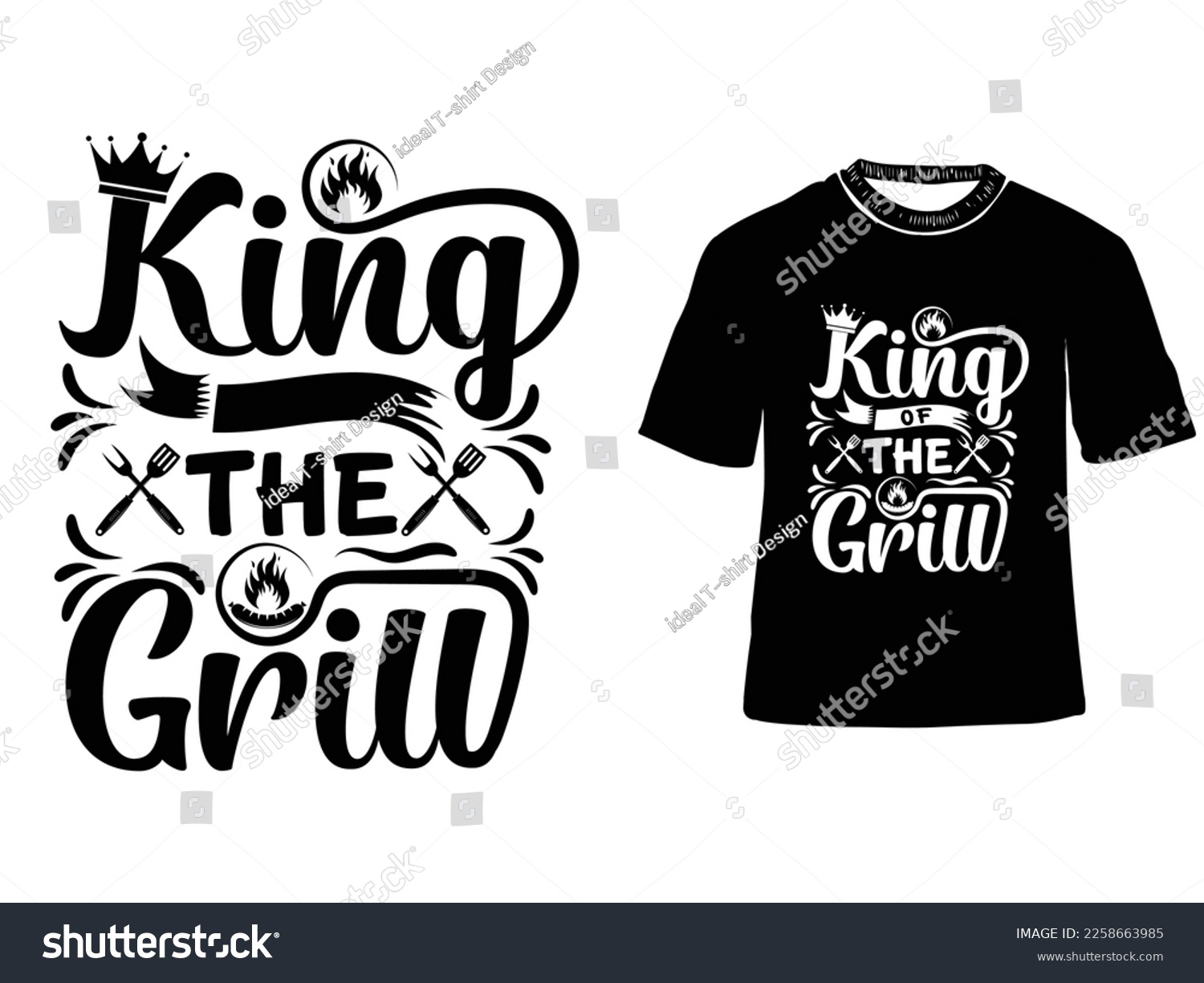 SVG of King of the Grill T Shirt Design, Typography designs svg