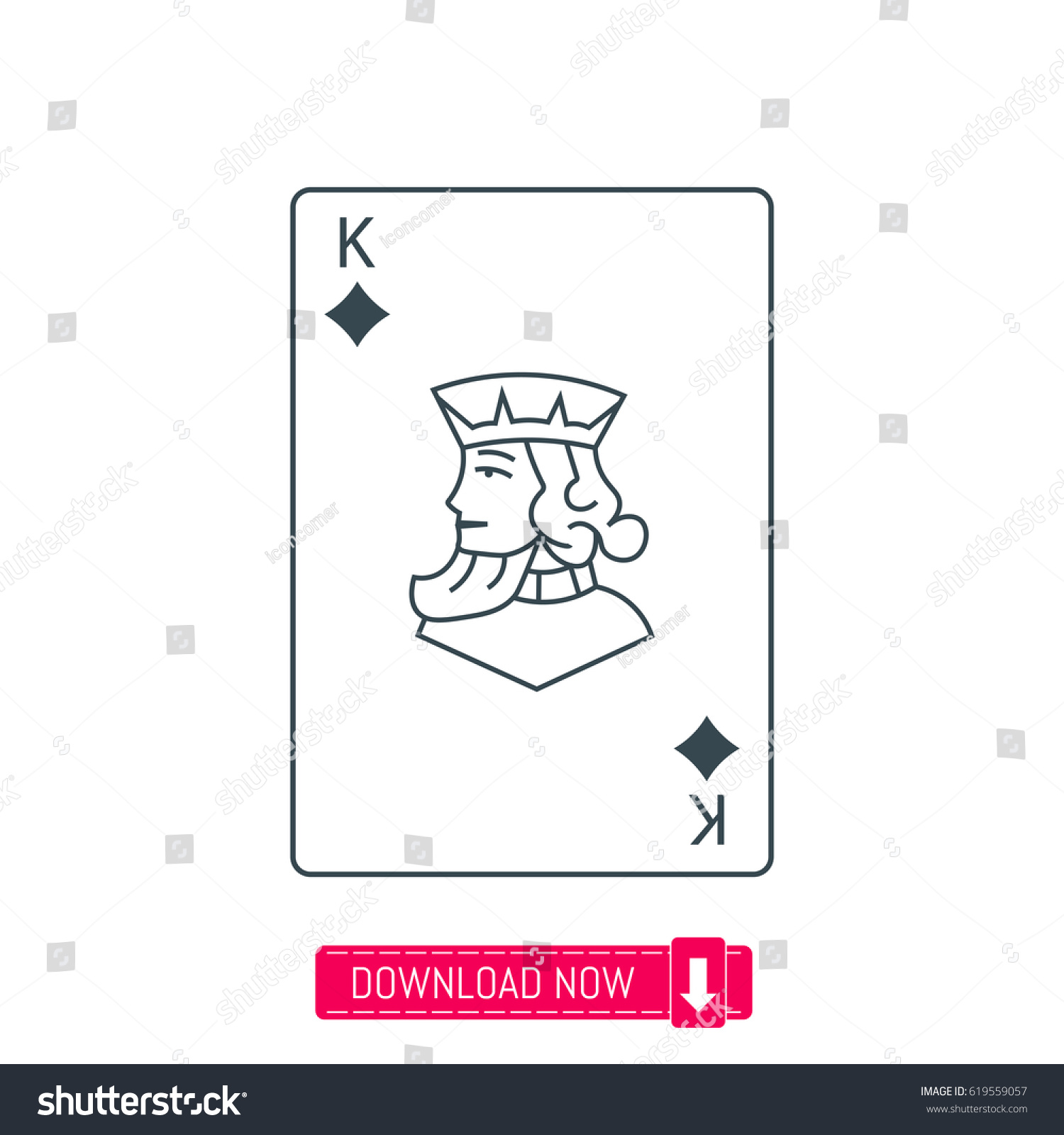 King Playing Card Icon Vector Stock Vector (Royalty Free) 619559057