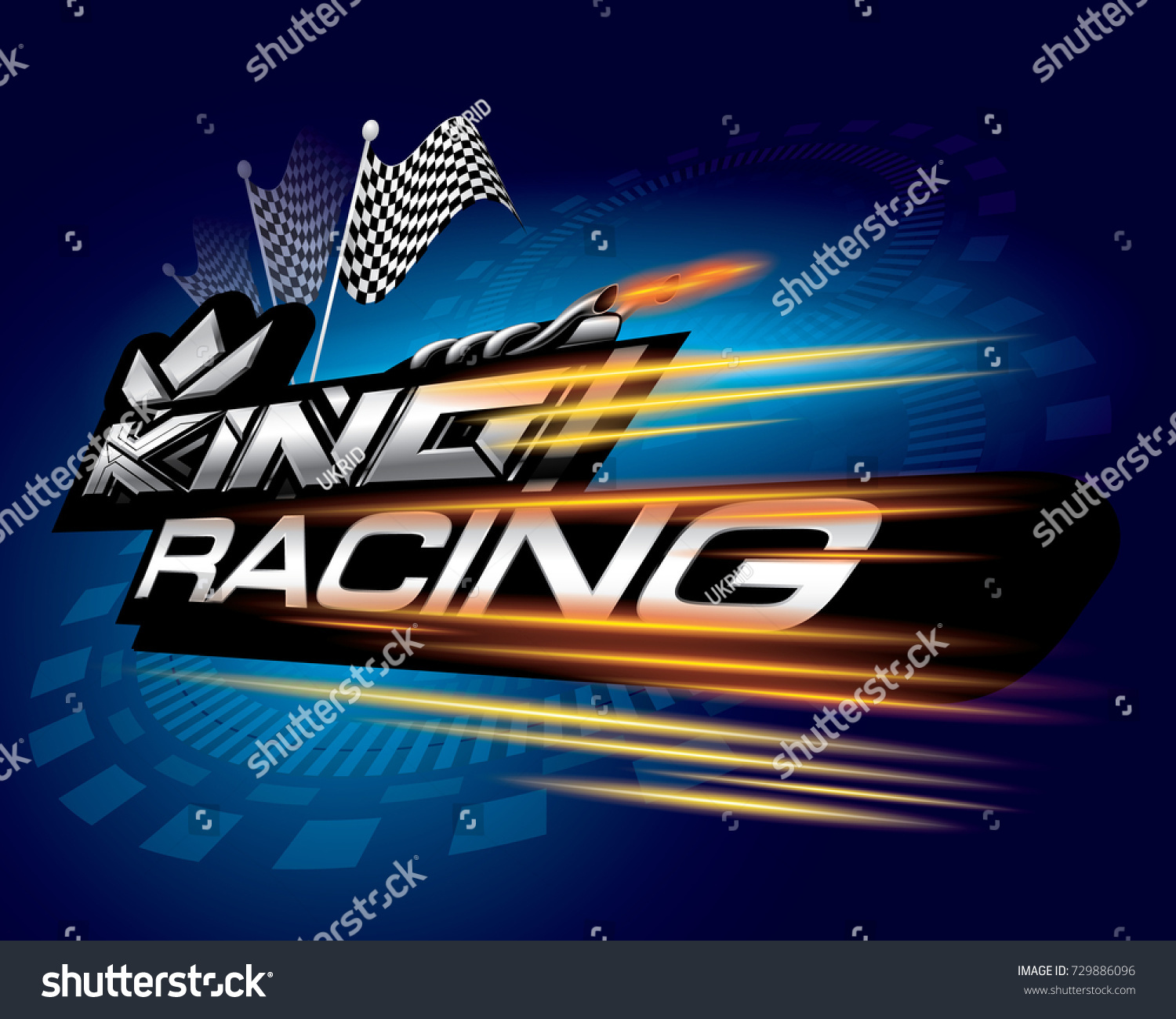 King Racing Concept Vector Stock Vector (Royalty Free) 729886096