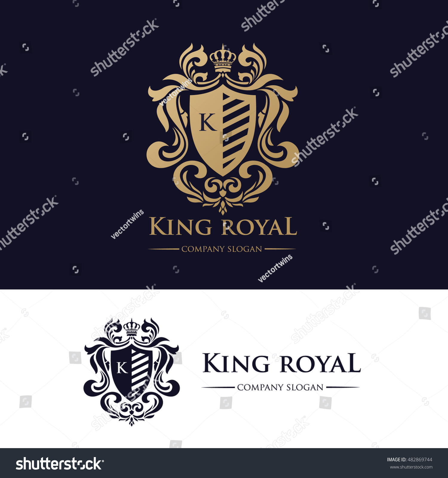 King Royal Logo Luxury Brand Identity Stock Vector (Royalty Free) 482869744