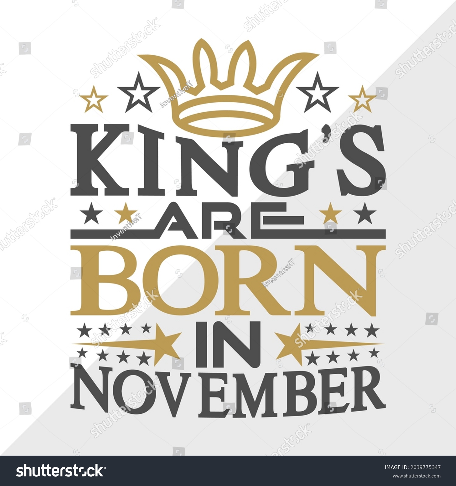 SVG of King’s Are Born In November Printable Vector Illustration svg