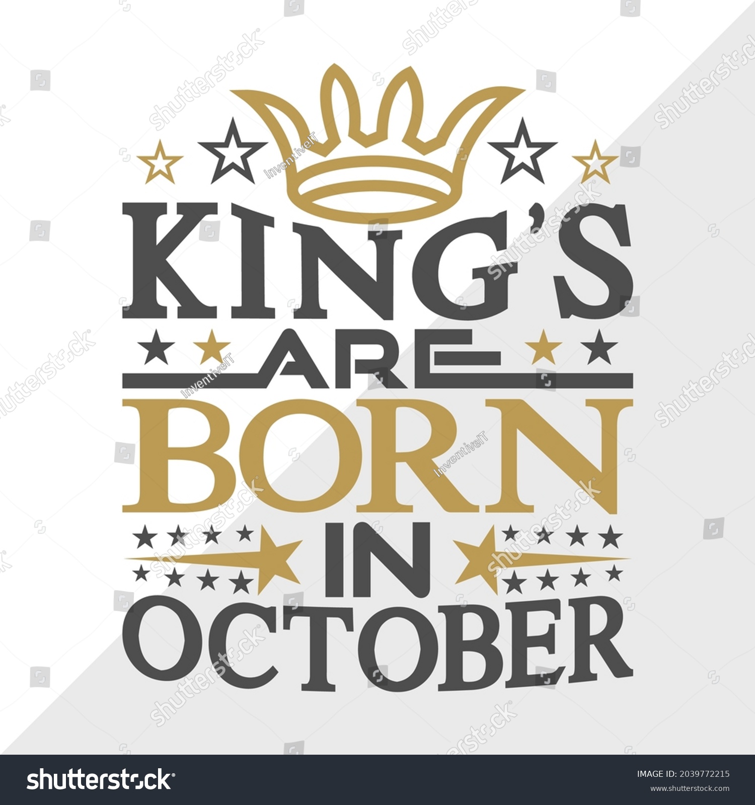SVG of King’s Are Born In October Printable Vector Illustration svg