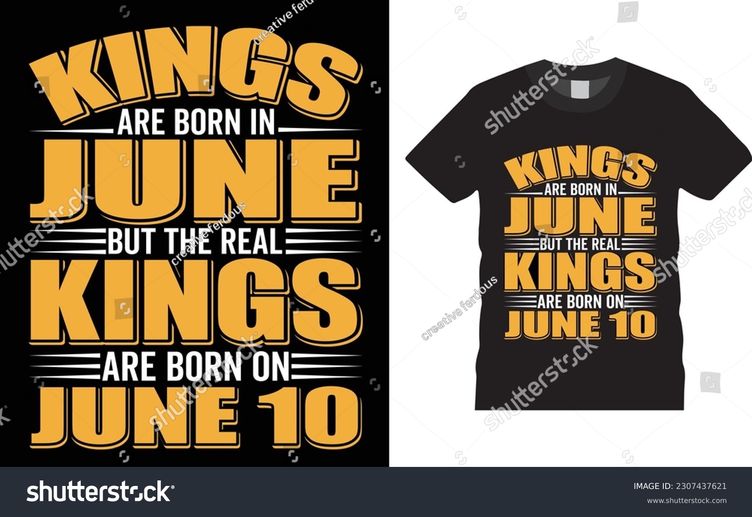 SVG of Kings Are Born In June But The Real Kings Are Born On June 10 Shirt design. Birthday boy t- Shirt design. June 10th  typography  t-shirt Design vector template.  svg