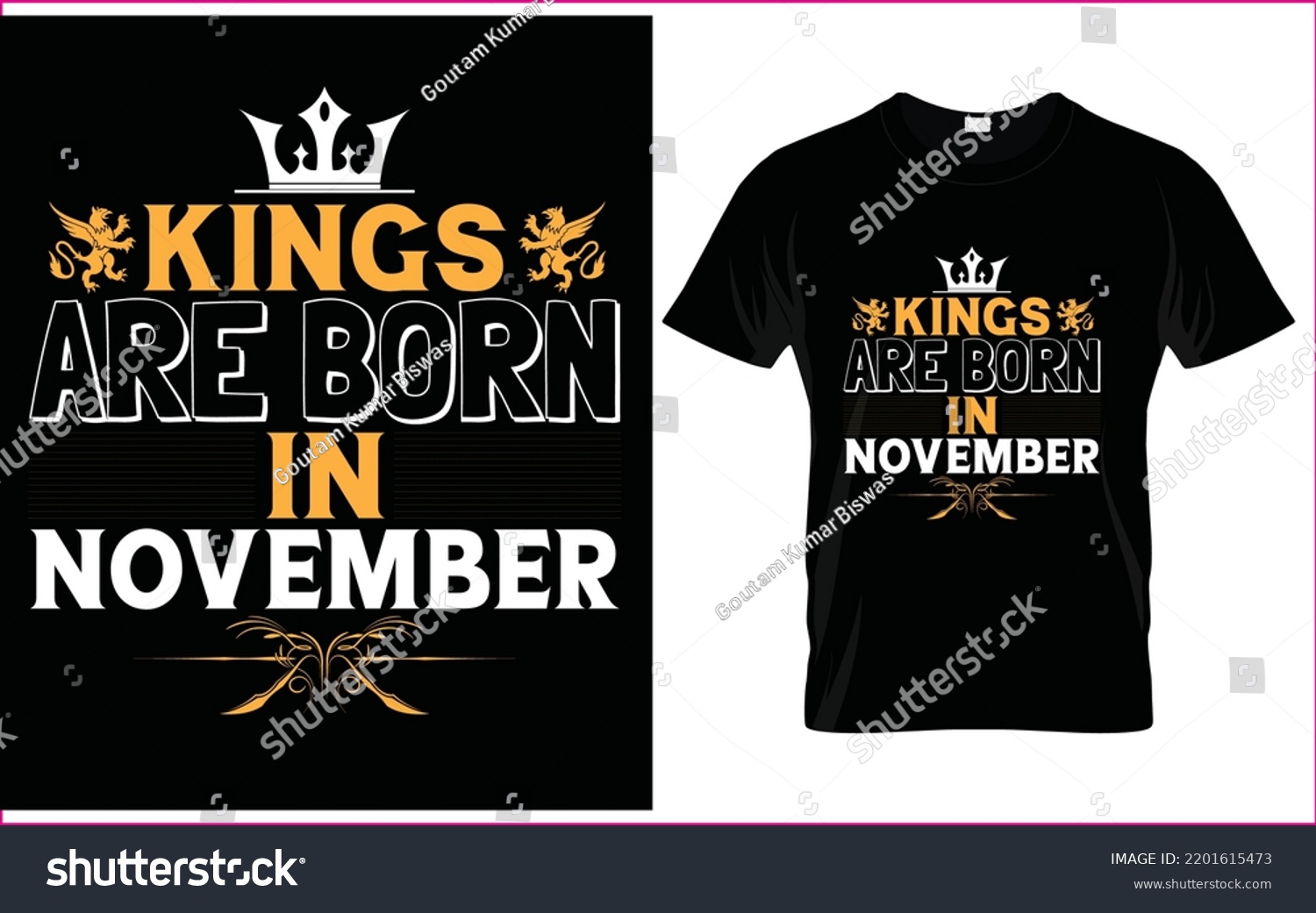 SVG of Kings are born in november tshirt desgin template vector for tshirt printing.  svg