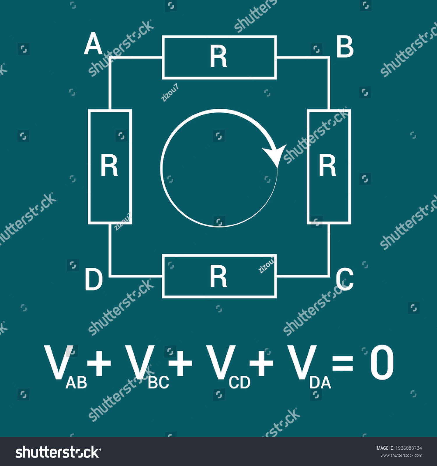 Kirchhoffs Voltage Law Circuit Diagram Stock Vector (Royalty Free ...