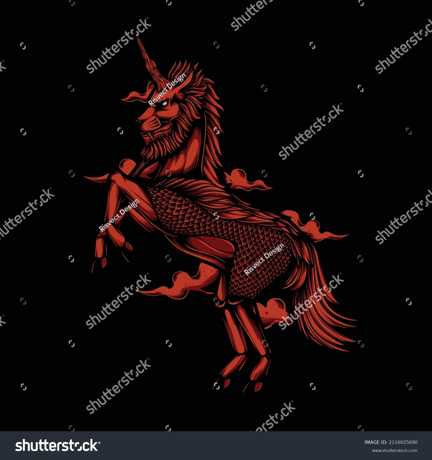 Kirin Mythical Creatures Vector Artwork Stock Vector Royalty Free   Stock Vector Kirin Mythical Creatures Vector Artwork 2116025690 