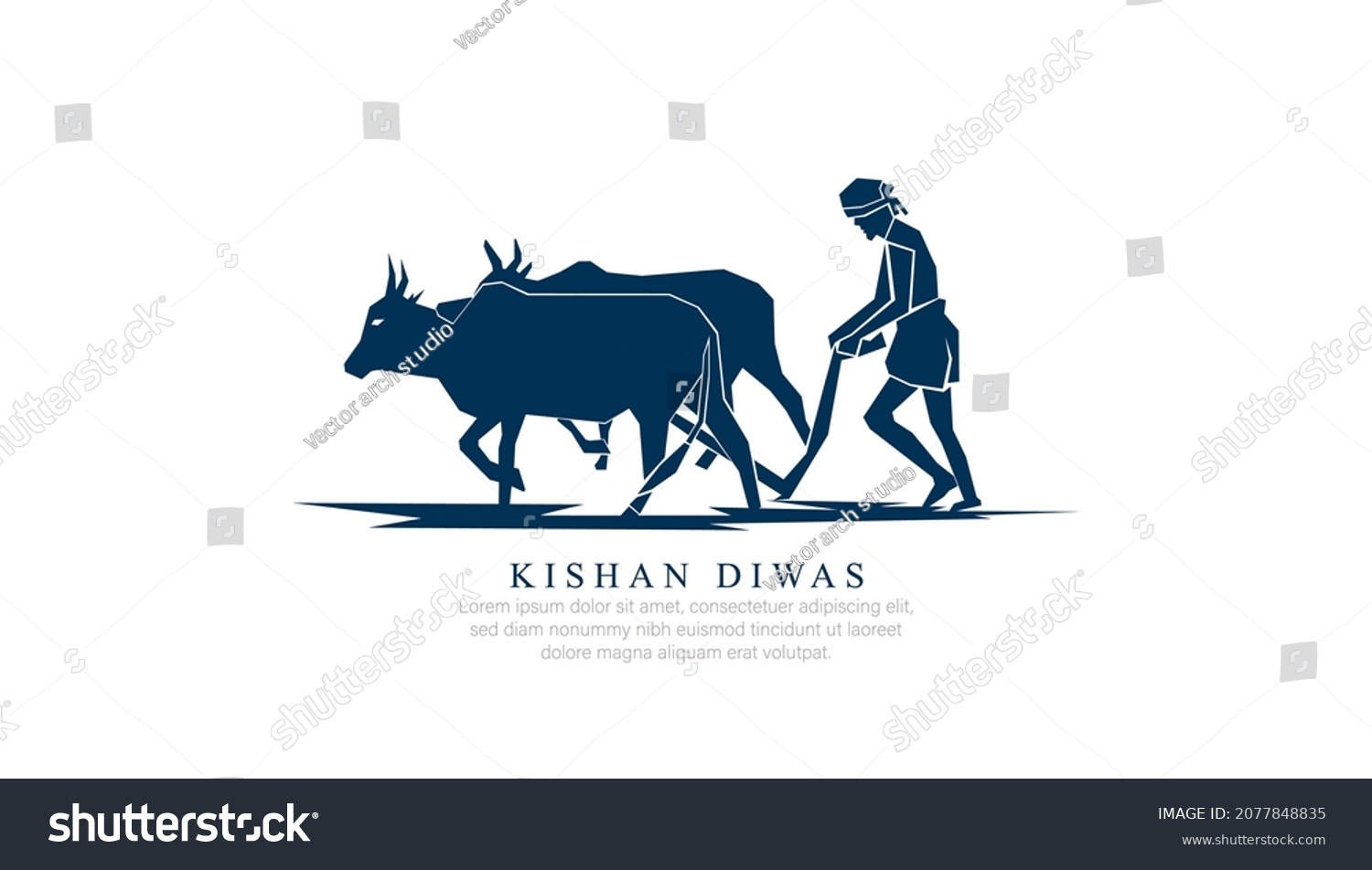 Kisan Diwas Vector Illustration Kisan Diwas Stock Vector (Royalty Free ...