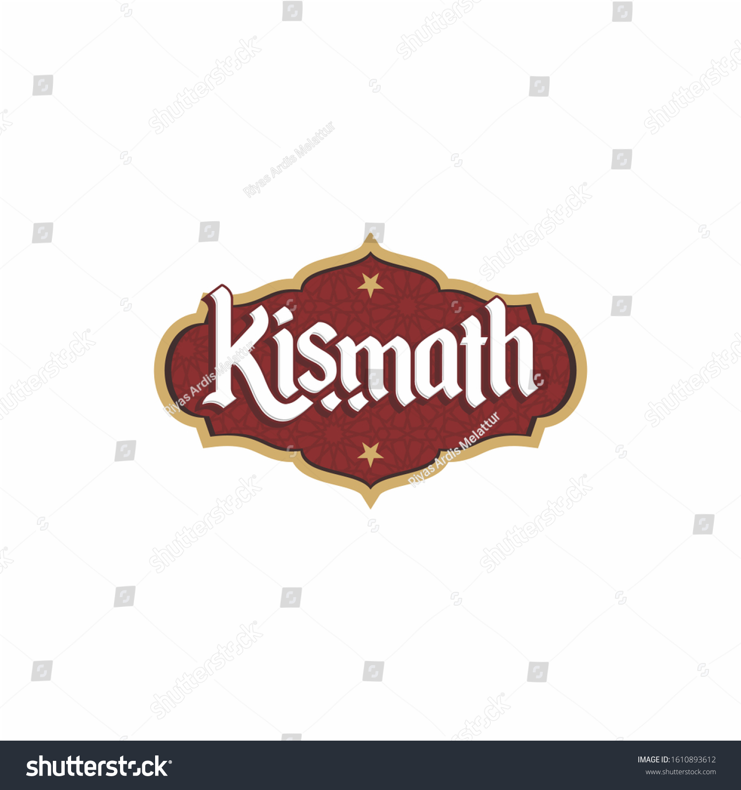 Kismat Meaning Love Arabic Style Name Stock Vector Royalty Free