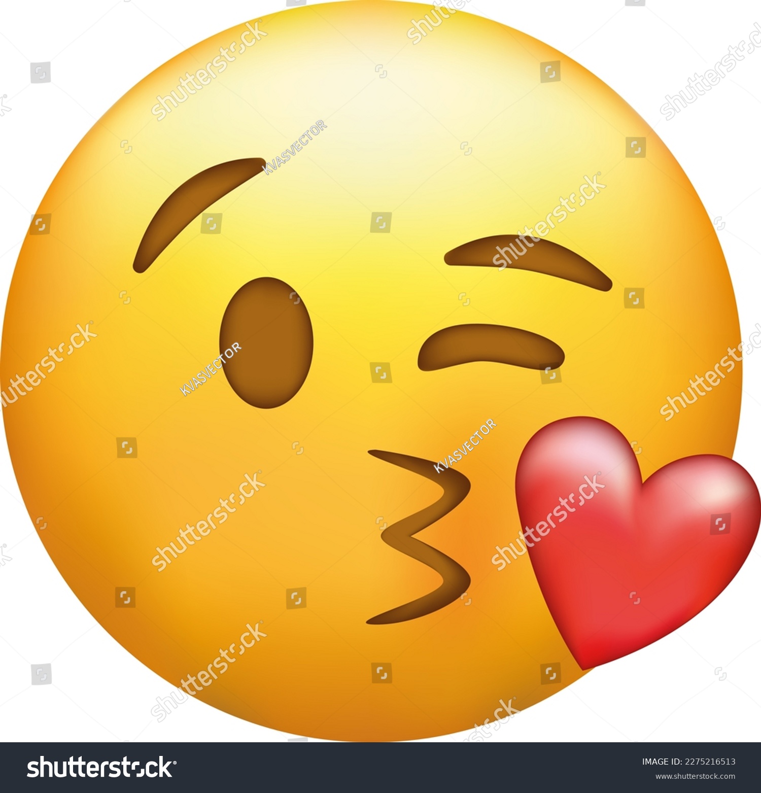SVG of Kiss emoji. Love emoticon with lips blowing a kiss. svg