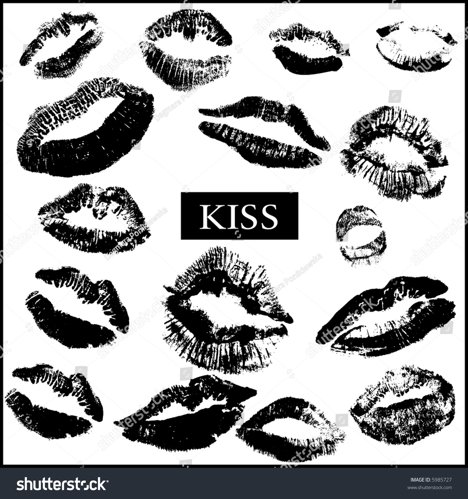 Kisses Lips Print Vector Stock Vector Royalty Free 5985727