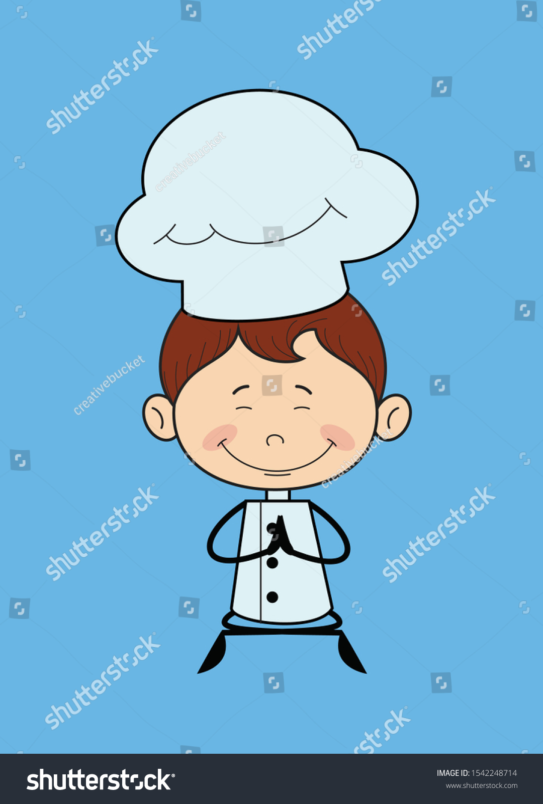 Kitchen Character Chef Sitting Praying Stock Vector (royalty Free 