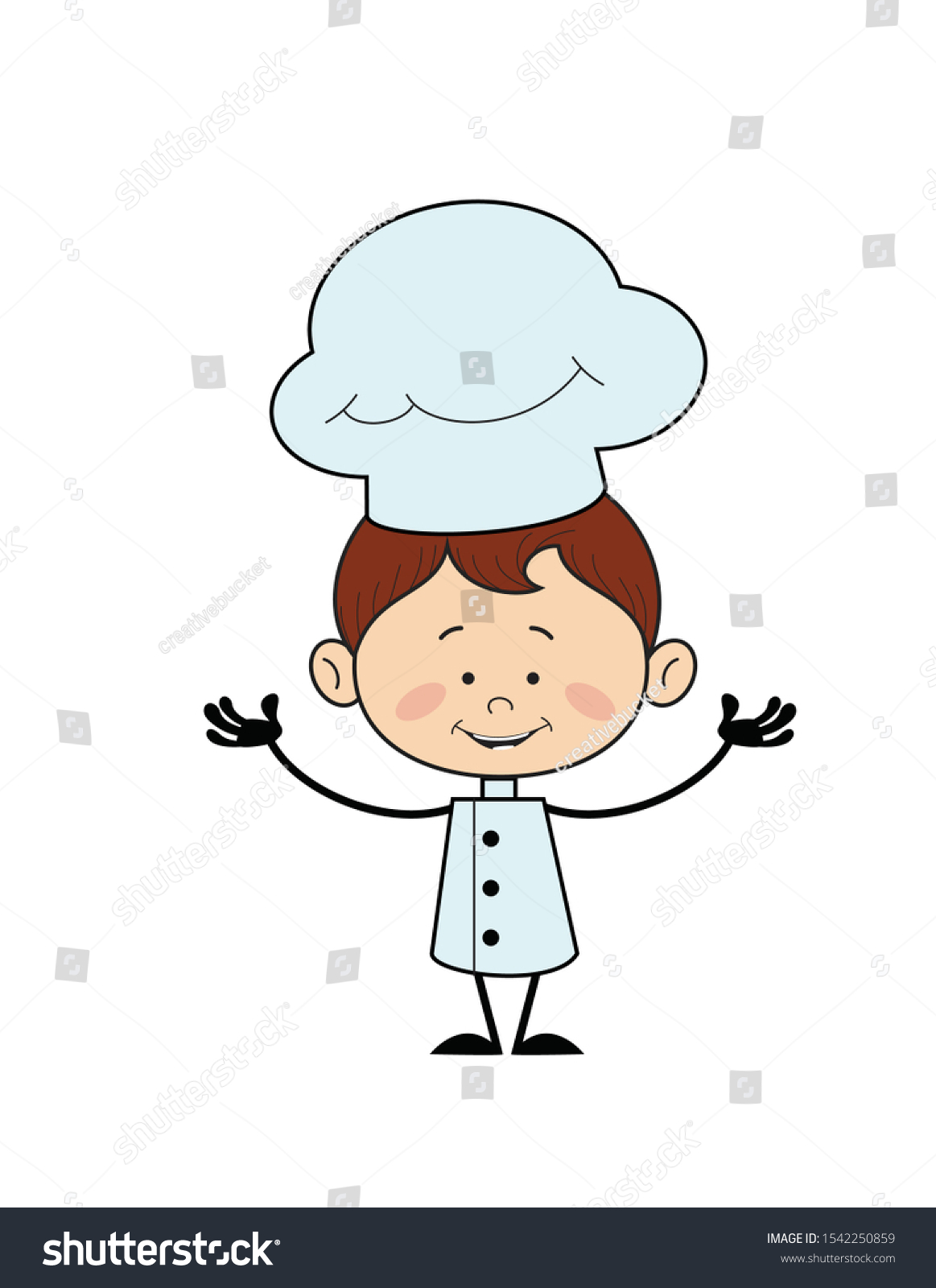 Kitchen Character Chef Standing Presenting Pose Stock Vector (Royalty ...