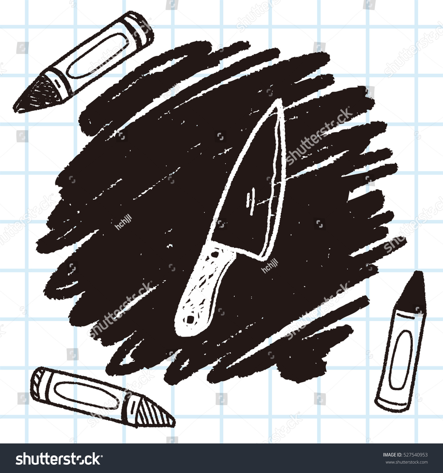 Kitchen Knife Doodle Stock Vector Illustration 527540953 Shutterstock