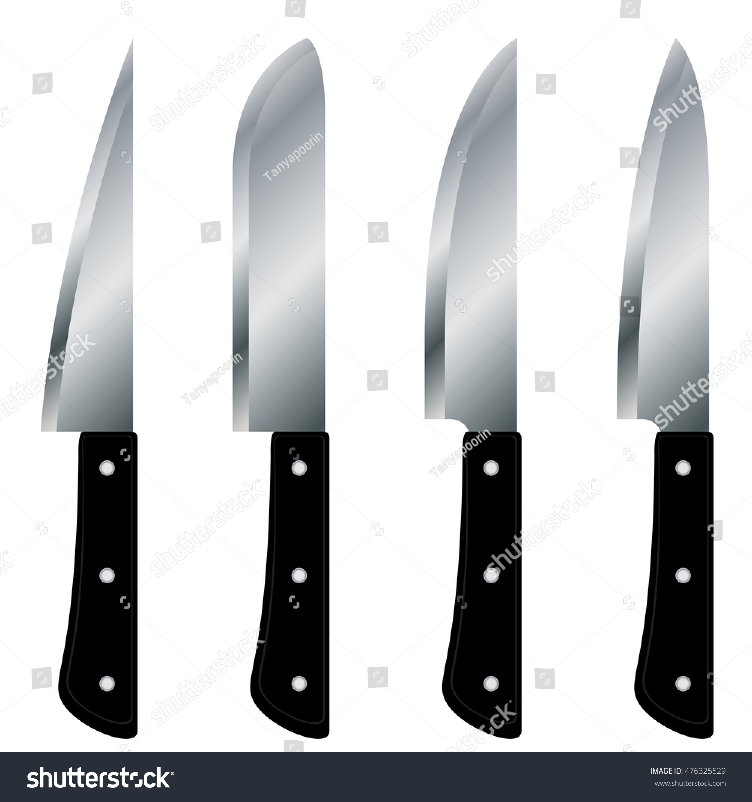 White Kitchen Knife Set kitchen knives set isolated on white stock vector 476325529 White Kitchen Knife Set kitchen knives set isolated on white stock vector 476325529