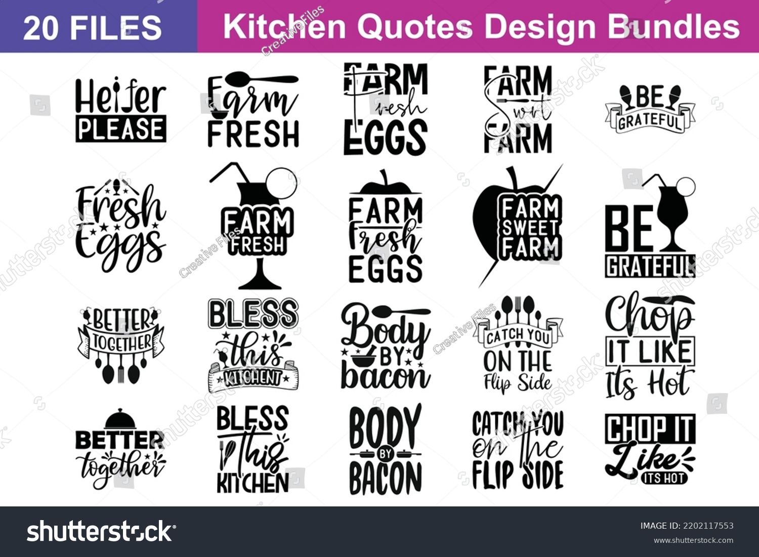 SVG of Kitchen Quotes svg Bundle. Quotes about Kitchen, Kitchen cut files Bundle of 20 svg eps Files for Cutting Machines Cameo Cricut, Kitchen Quotes svg